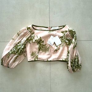 Zimmerman Empire Bodice (Empire Linen Puff-Sleeve Top)